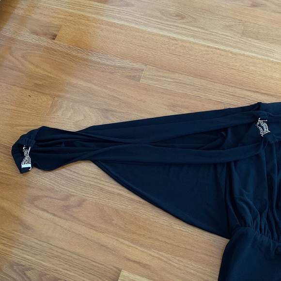 Boston Proper XS Black Dress With Gold Details and Slits on the Arms - Picture 6 of 7